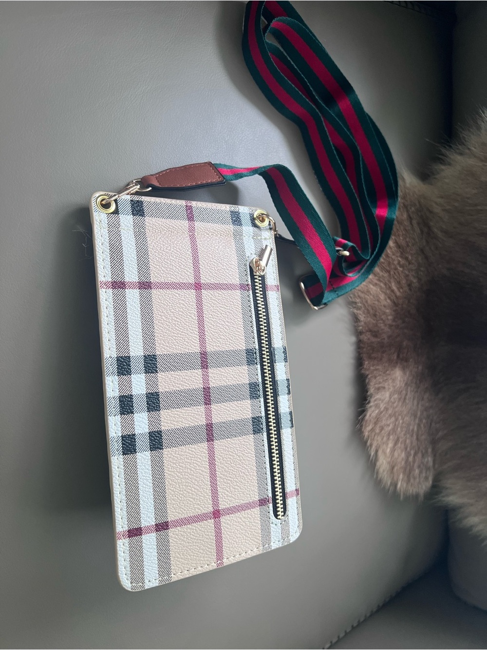 New Check Pattern Crossbody Bag - Picture 3 of 6
